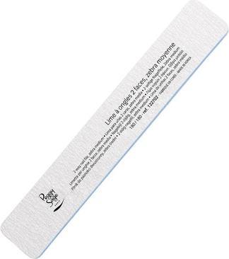 Actual product image Peggy Sage 2-Way Nail File Zebra Medium Double Sided Nail File Rectangular 180/180 Zebra
