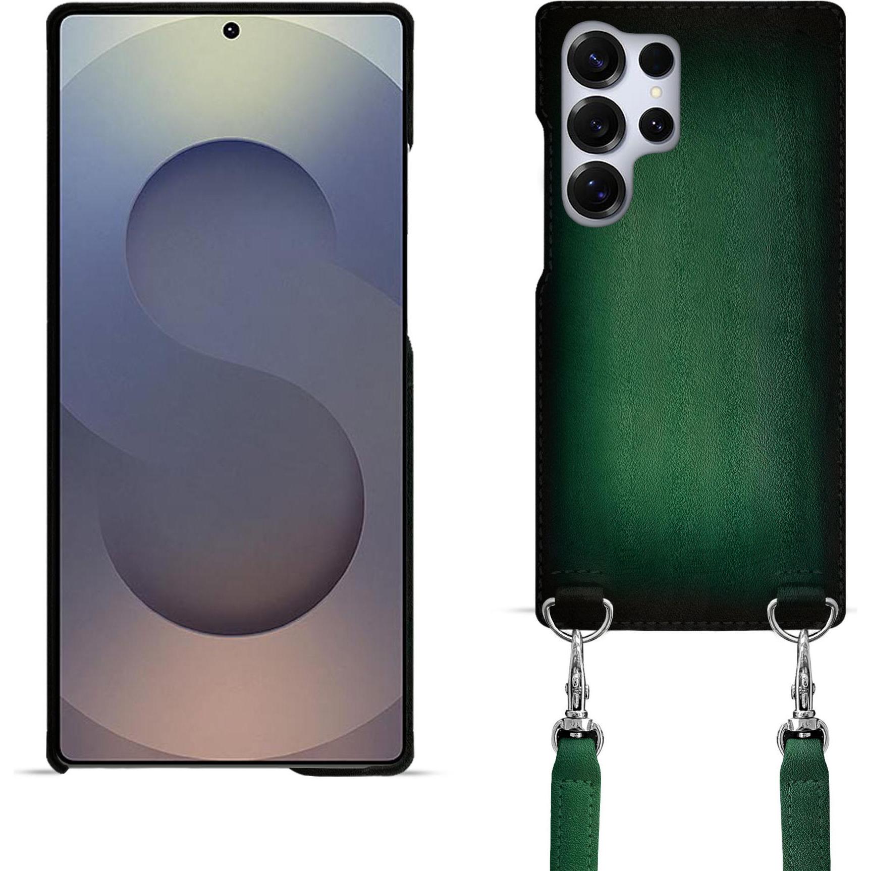 Noreve Schutzhülle mit Schulterriemen Samsung Galaxy S25 Ultra (Samsung Galaxy S25 Ultra), Smartphone Hülle, Grün