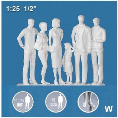 Hermoli Figuren Detail 1:25 weiss 6 stehende Personen