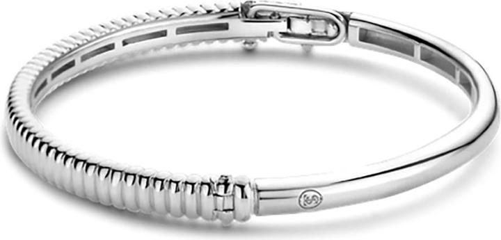 Actual product image Ti Sento Milano Bangle with ribbed structure 2956SI (6 cm, 925 Sterling silver)
