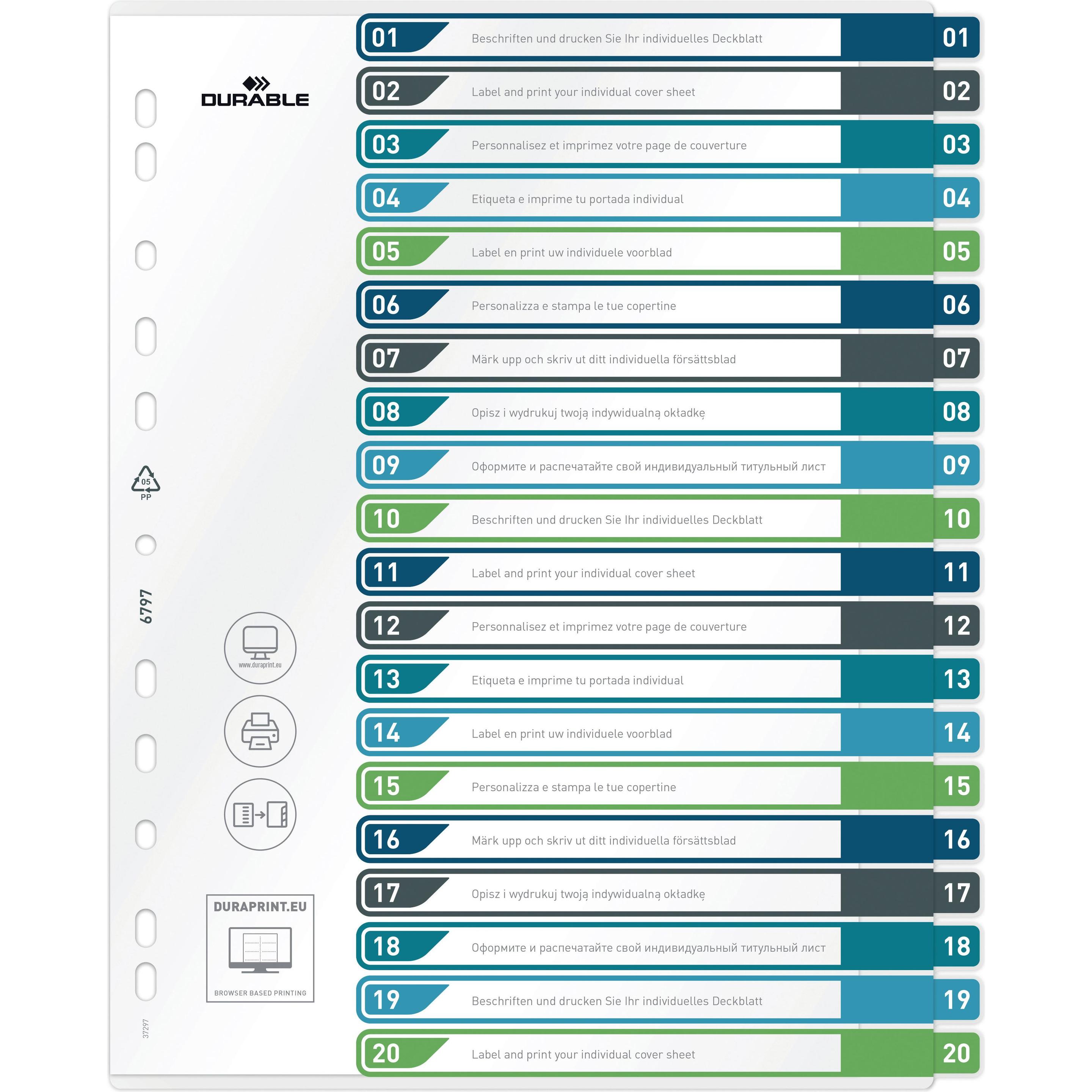 Durable, Ordner Zubehör, Register
