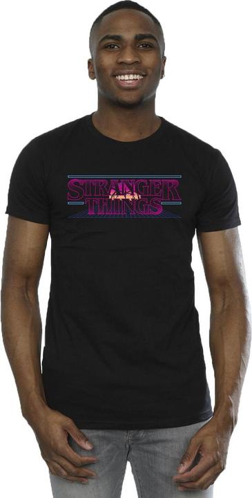 Actual product image Netflix Mens Stranger Things Retro Title T-Shirt (S)