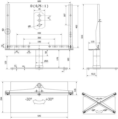 Produktbild Multibrackets M TABLESTAND L, 46 - 60", max. 40kg (Tisch, 60")