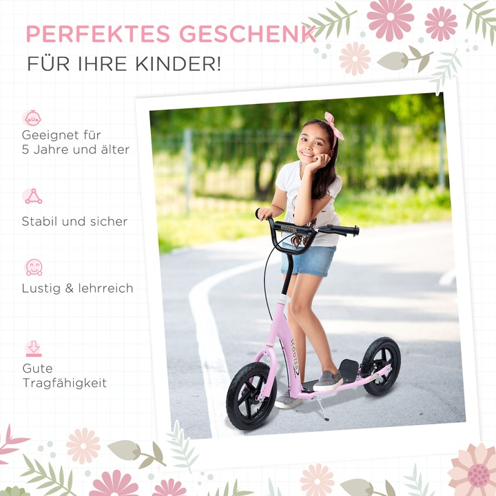 Produktbild Homcom Kinderroller Anti-Rutsch Trittfläche, Metallfahrradständer zum Parken