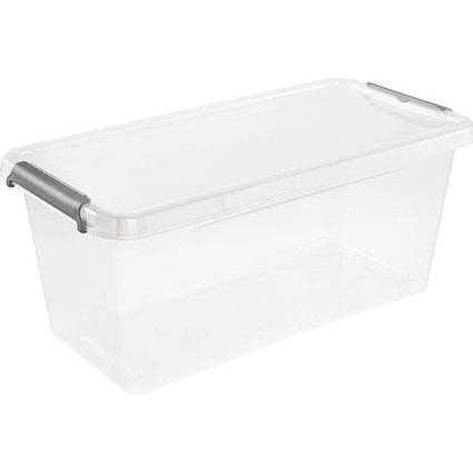 keeeper, Aufbewahrungsbox, Aufbewahrungsbox/Clipbox Lara, 8,35 Liter natur-transparent, Deckel zuverlässig durch seitlic...