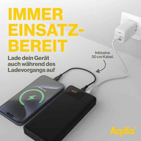 Actual product image Aqiila Powerbird B20B+ - Powerbank 20000 mAh, 65W - Black (20000 mAh, 65 W, 74 Wh)