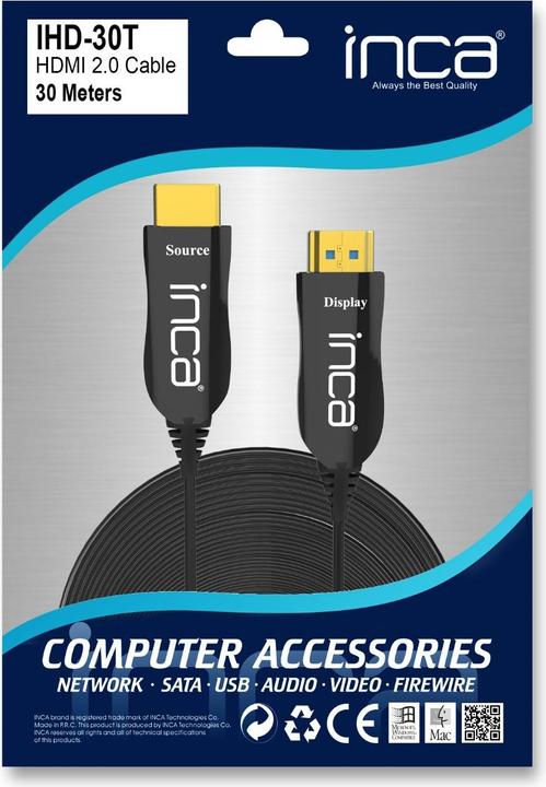 Actual product image Inca HDMI cable IHD-30T 2.0 connection cable (30 m, HDMI, 2.0)