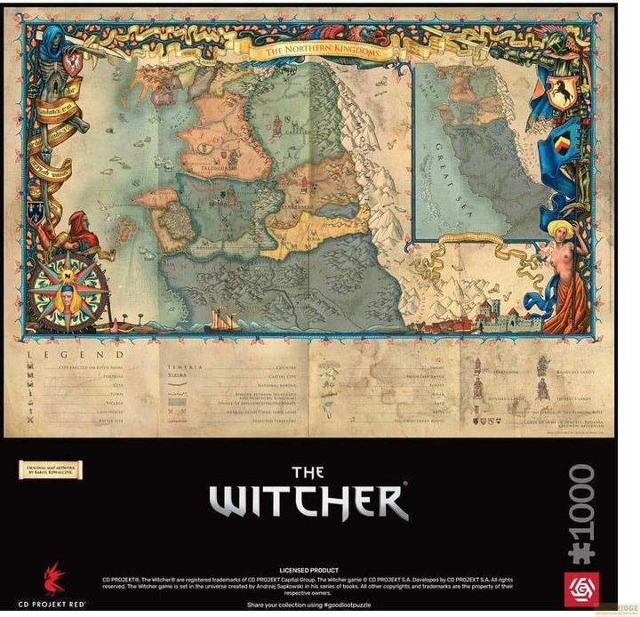 Produktbild Good Loot The Witcher: Northern Kingdom Map - Puzzle (1000 Teile)