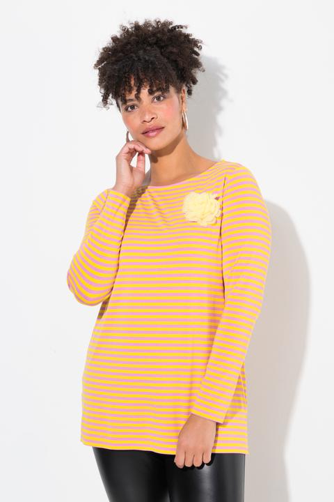 Immagine prodotto Miamoda Ringelshirt, A-Linie, abnehmbare Blüten-Brosche (54)