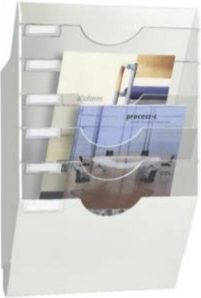 Image du produit Cep Porte-brochures mural ReCeption, DIN A4, 6 compartiments, blanc (24 x 32, A4)