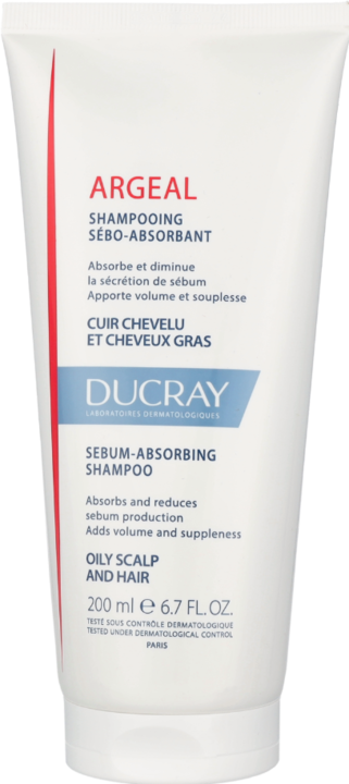 Actual product image Ducray ARGEAL sebum-absorbing shampoo oily scalp&hair 200 ml (200 ml, Liquid shampoo)