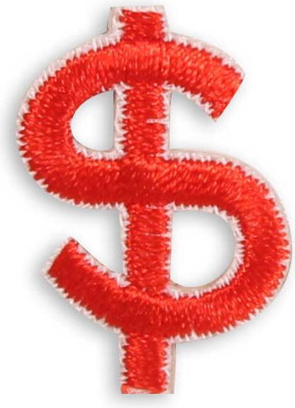 Produktbild PhoneLook Sticker Aufkleber für Handy/Tablet/Computer 3D gestickt Red Dollar Sign