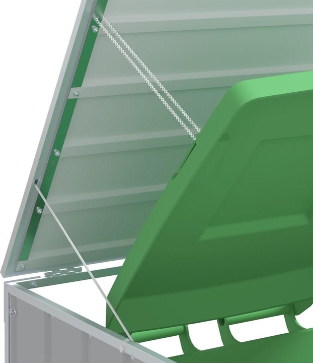 Produktbild VidaXL Mülltonnenbox für 2 Tonnen Grau 144x81x113 cm Stahl