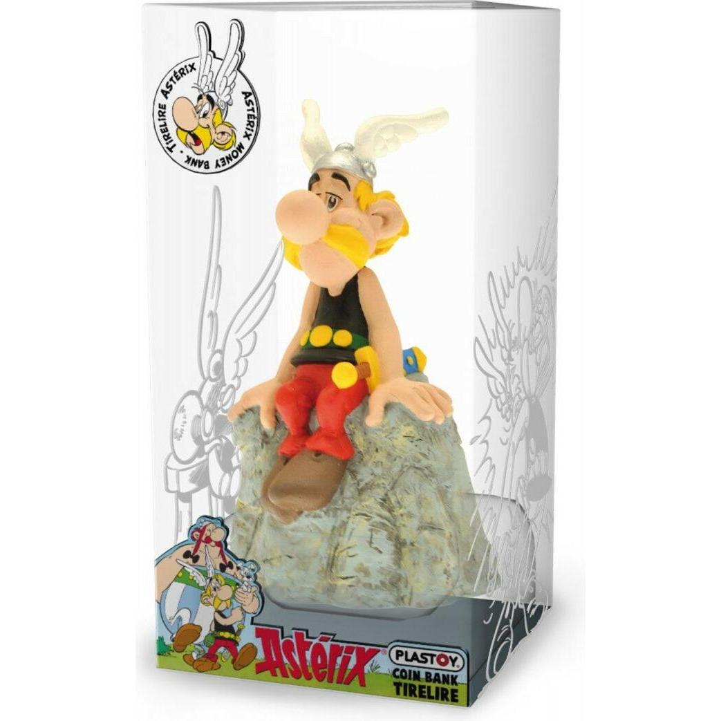 Plastoy, Spardose, Asterix & Obelix Sparschwein Spardose Asterix auf Felsen (13 x 8 x 8 cm)