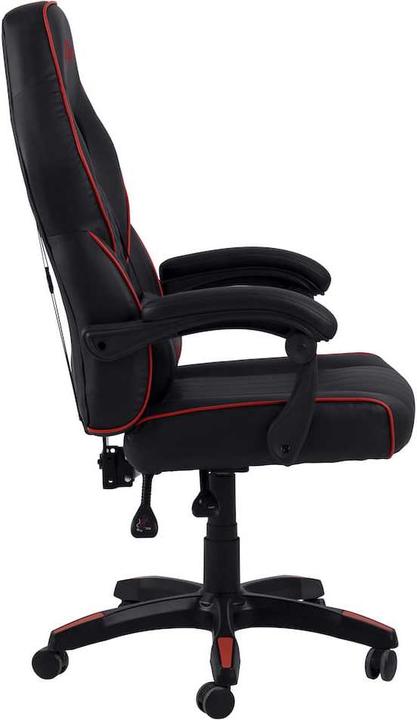 Produktbild AC Design Gamer Stuhl Lederlook schwarz Gestell Nylon grau