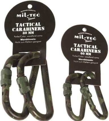 Mil-tec Mousqueton Tactical Camo Karabiner 60mm - Woodland Camouflage - Miltec