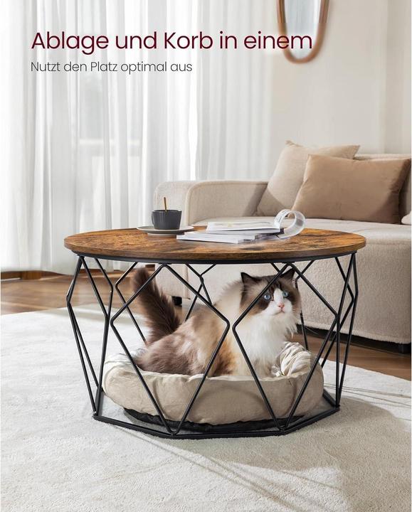 Image du produit Vasagle Couchtisch 80 x 45 cm, Schwarz/Braun (80 x 80 x 45 cm)