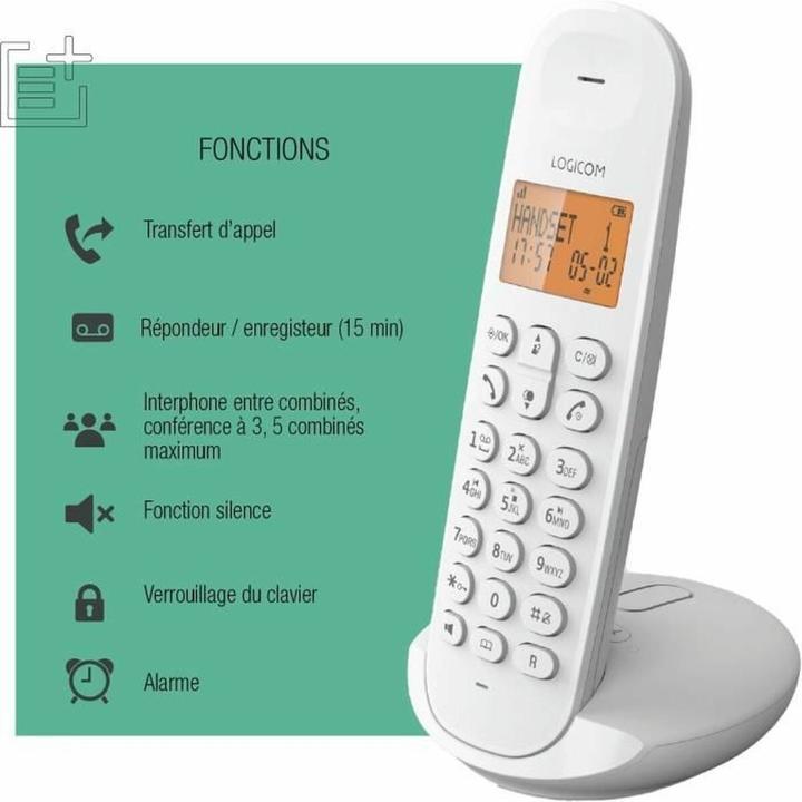 Image du produit Logicom Kabelloses Telefon DECT ILOA 155T SOLO Weiss