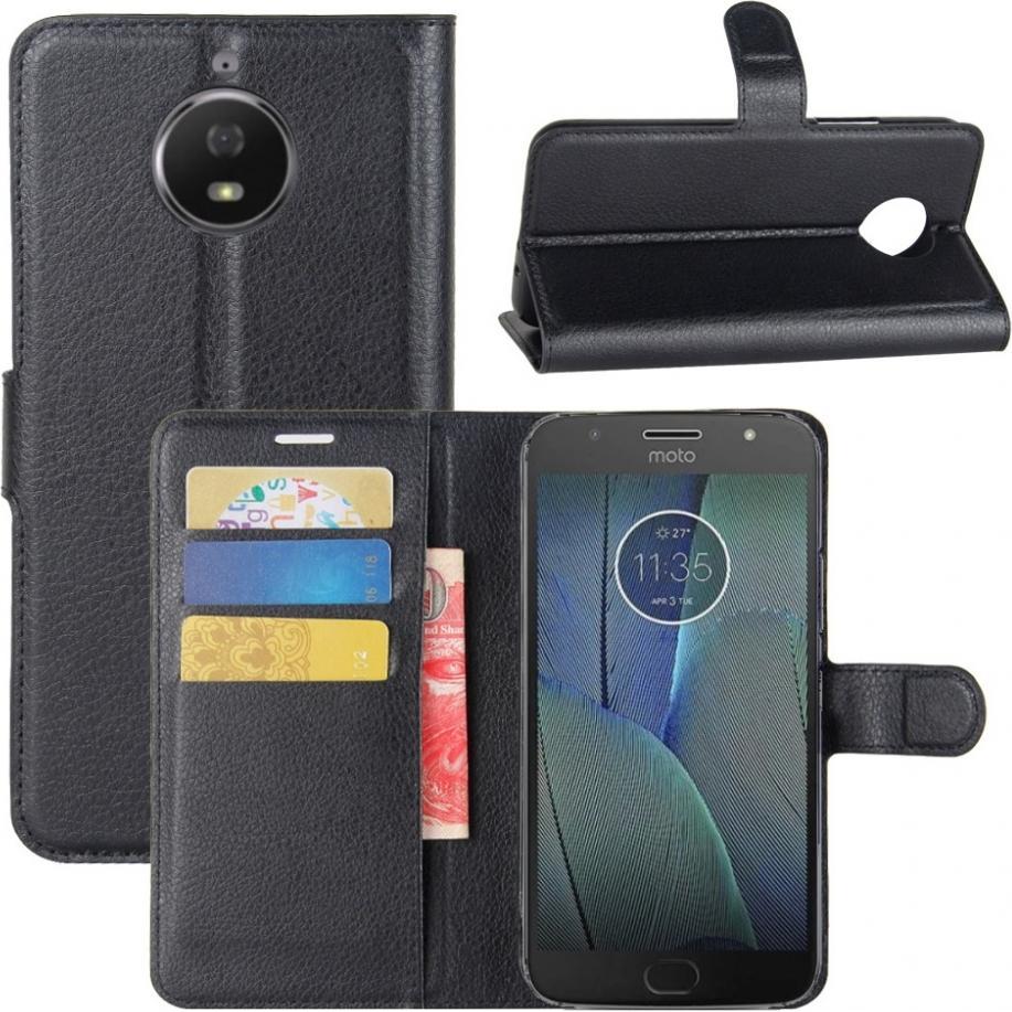 Screenguard Motorola Moto G5S Plus Leather Guard Lederhülle (Motorola Moto G5S Plus), Smartphone Hülle, Schwarz