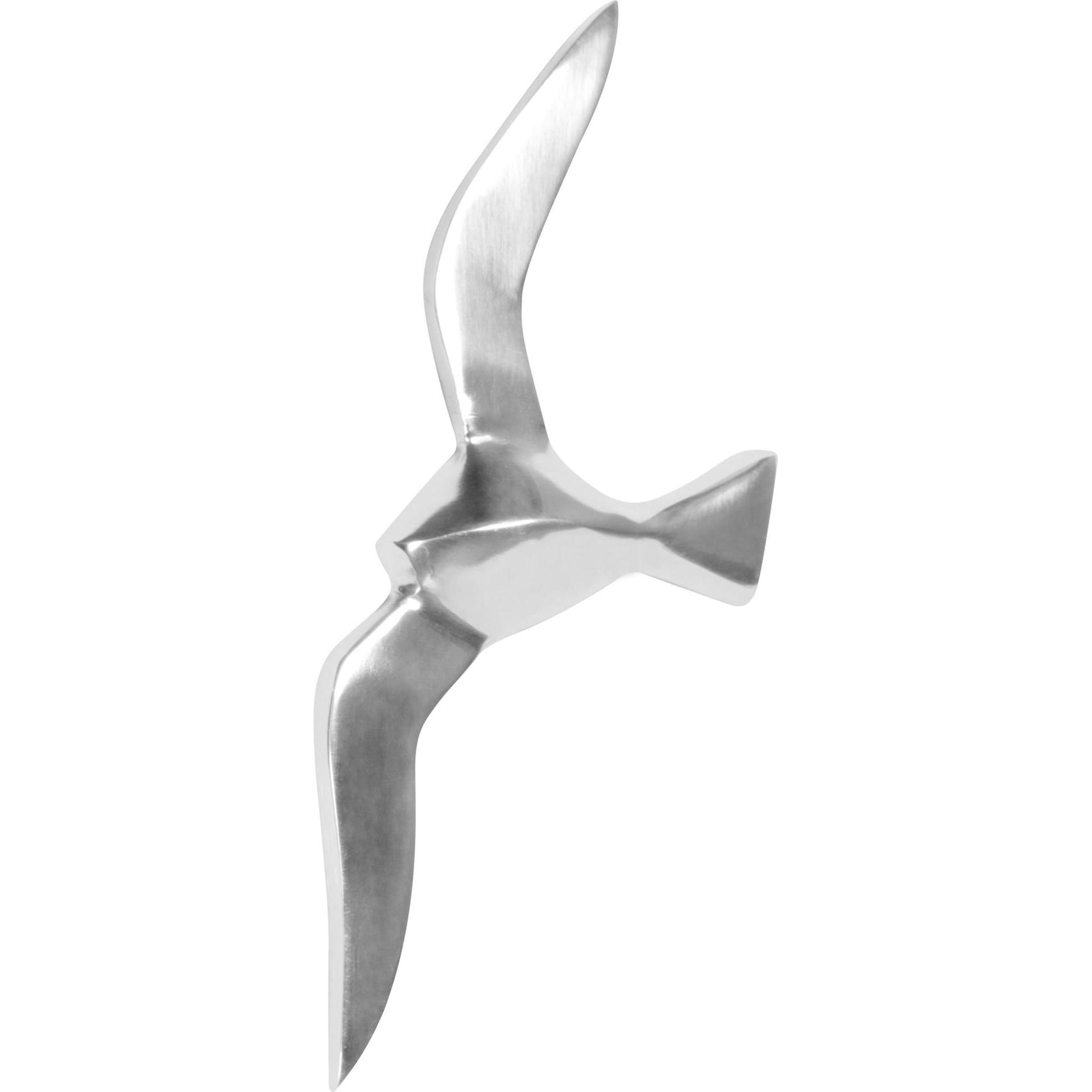 FineBuy, Wanddeko, Wanddekoration Möwe Aluminium 30 cm