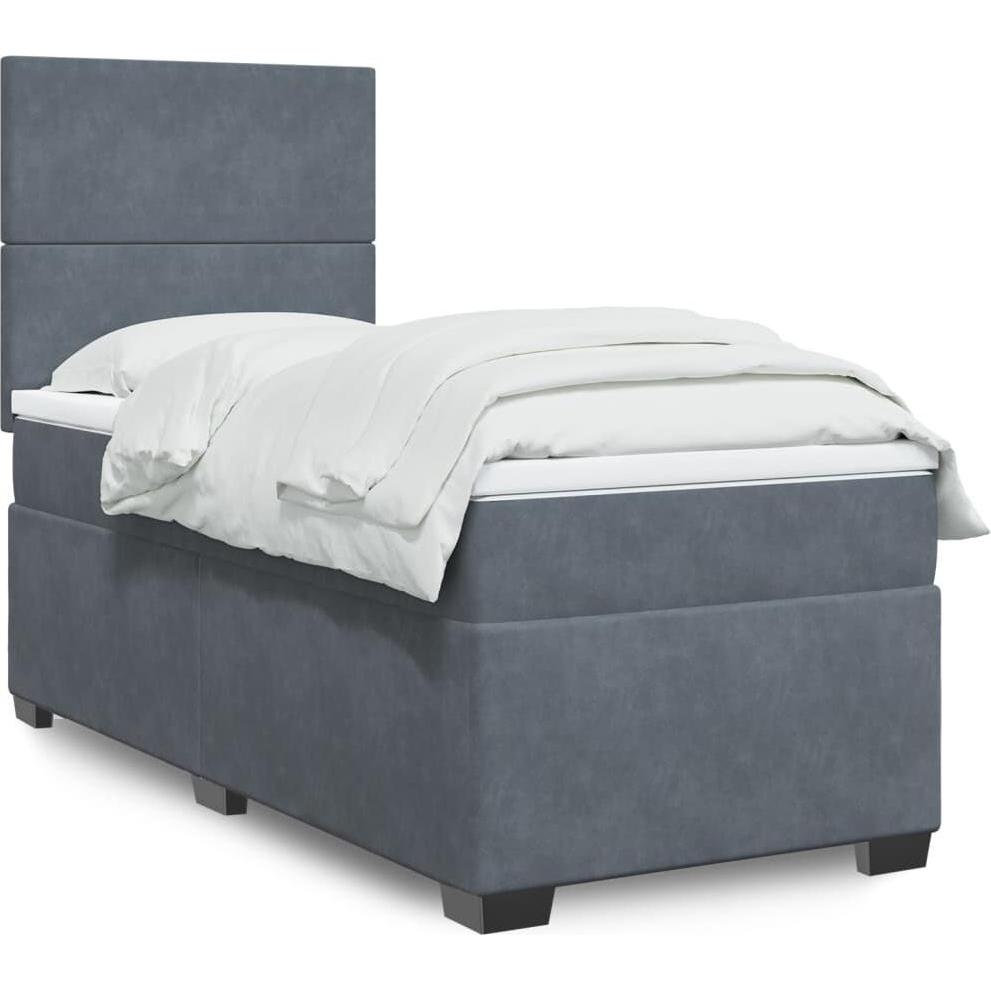 VidaXL, Bett, Bo x springbett mit Matratze 100 x 200 cm Samt (100 x 200 cm)