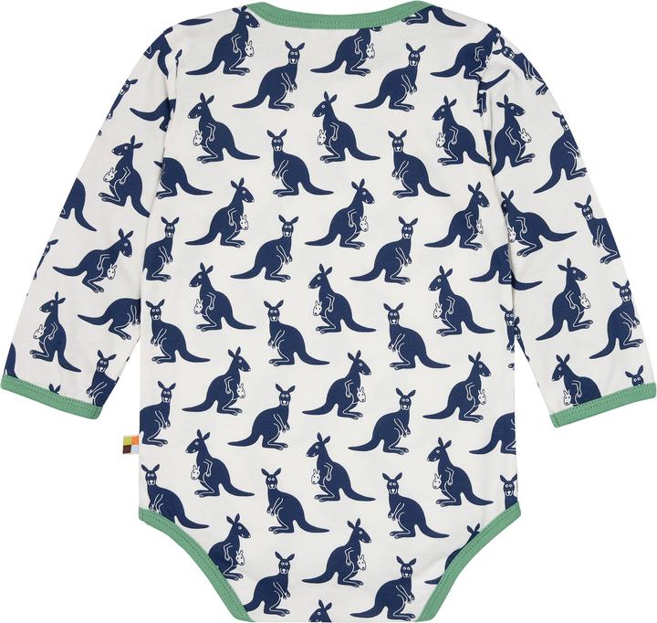 Produktbild loud + proud Body langarm Druck Känguru Ultramarin (74, 80)