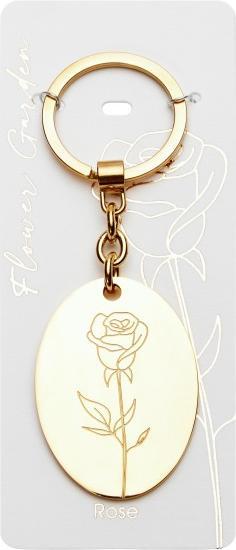 Actual product image HCA Schlüsselanhänger "Flower Garden" - Edelstahl vergoldet - Rose