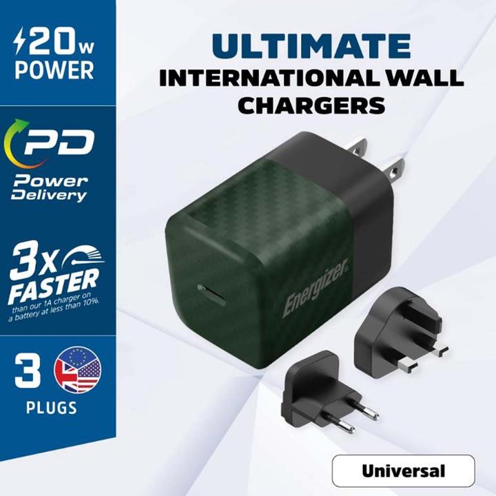 Produktbild Energizer Power-Delivery Ladegerät – 20 W – EU/UK/US, grün (20 W)