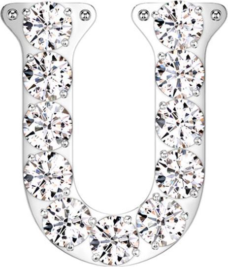 Actual product image Star Piercing Threadless silber mit Kristallen silber Buchstabe U (without brass, Titanium)