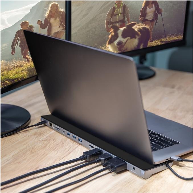Actual product image j5Create Triple Display Dock (USB-C, USB-A, 12 Ports)