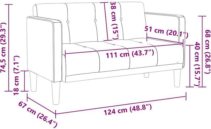 Produktbild vidaXL Zweiersofa (2-Sitzer)