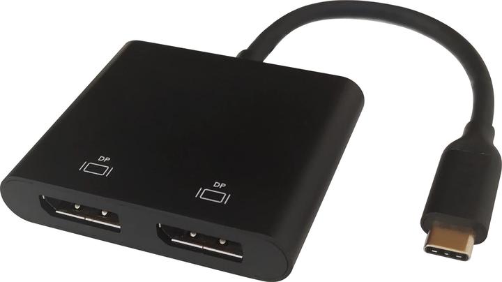 Produktbild Deltaco USB-C til 2 x Displayport 4K/60Hz HUB (USB Typ-C, 10 cm)