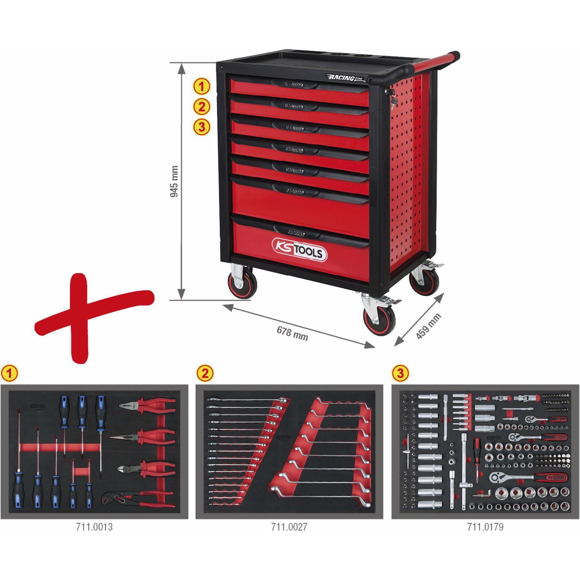 Thumbnail - KS Tools, Werkzeugwagen + Montagewagen, RACINGline Werkstattwagen (215 x)