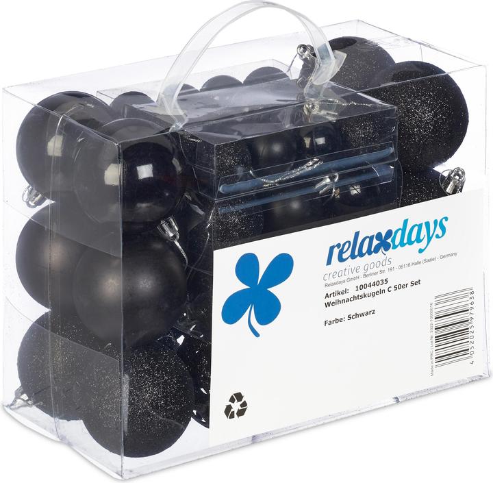 Image du produit Relaxdays Ensemble de boules de Noël (50 -pièce)