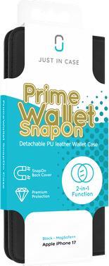 Produktbild Just in Case Herausnehmbare PU-Leder Book Hülle Schwarz Apple iPhone 17 (Apple iPhone 17)