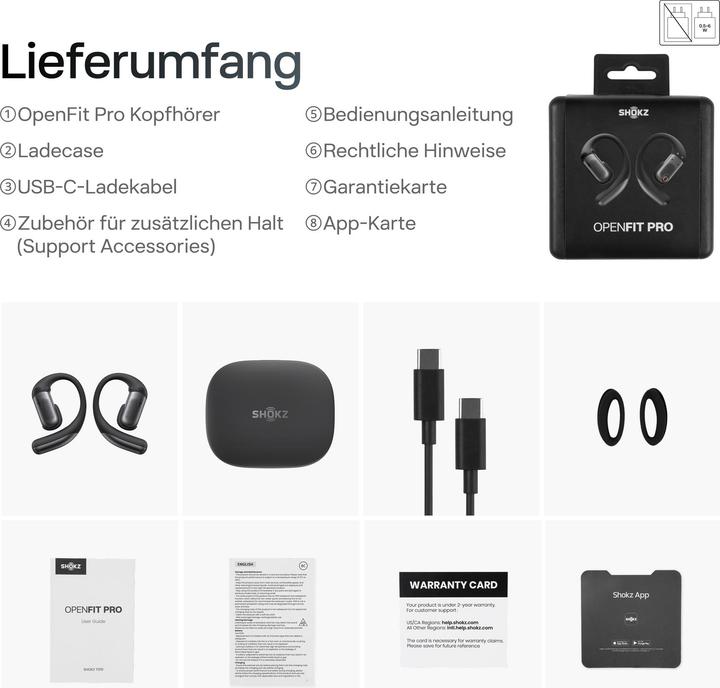 Produktbild Shokz OpenFit Pro (Aktive Geräuschunterdrückung, 6 h, Kabellos)