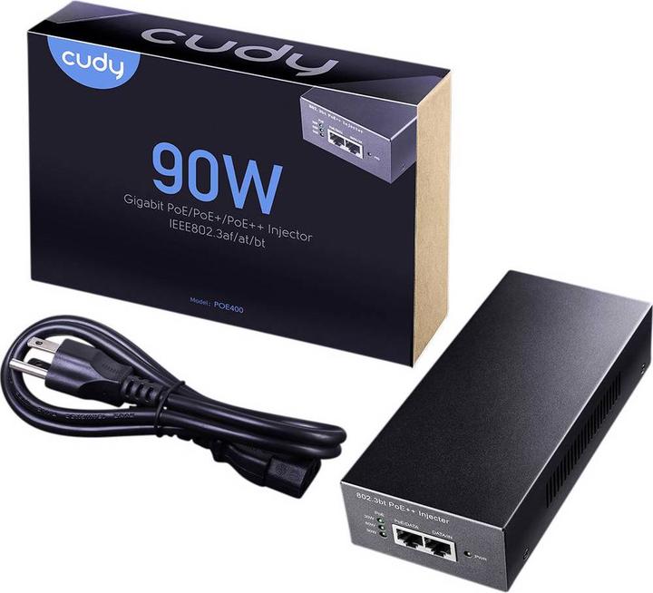 Produktbild Cudy PoE Injektor (802.3af (PoE), 802.3bt (PoE++), 802.3at (PoE+), 61.60 W)