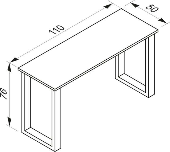 Produktbild VCM Schreibtisch Computertisch Lona X SW (110 x 50 x 76 cm)