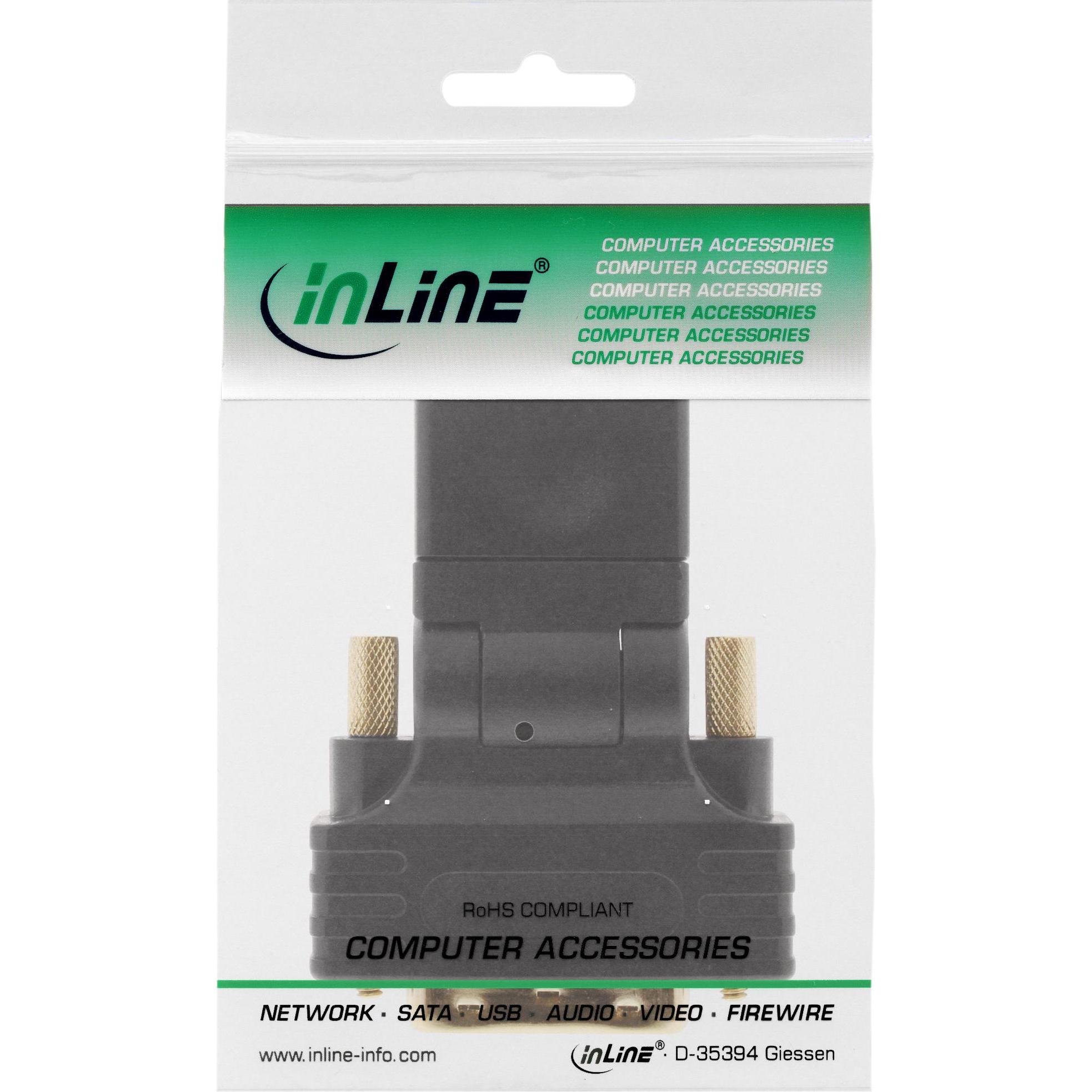 Thumbnail - InLine HDMI zu (DVI, 14.50 cm), Data + Video Adapter, Schwarz
