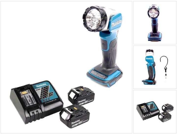 Immagine prodotto Makita BML 802 RG Lampada per batterie da 14,4 e 18V + 2x batteria 6,0 Ah + caricatore