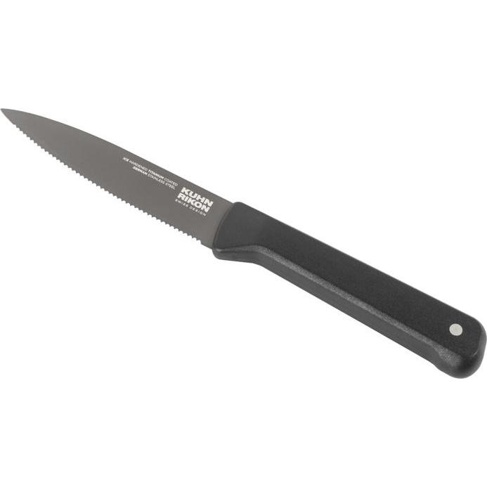 6x Kuhn Rikon ICED Rüstmesser gezackt, Küchenmesser, Schwarz