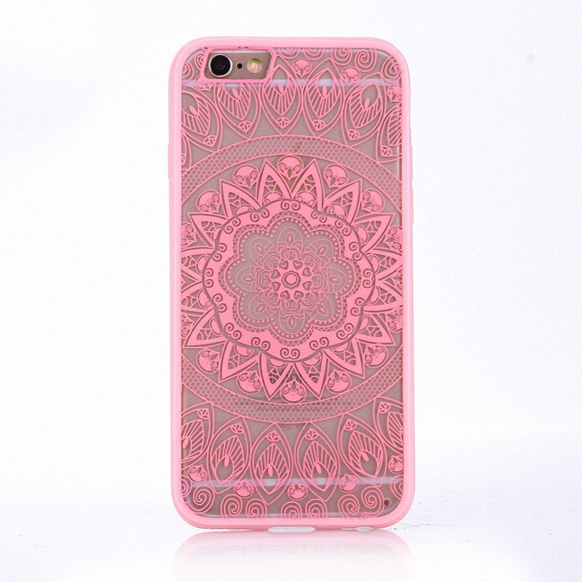 König Design Apple iPhone 7 Handy Hülle Mandala Case Schutzhülle Motiv Cover Kreis Rosa Neu (Apple iPhone SE (2nd Gen), ...