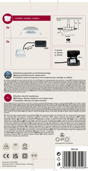 Produktbild Paulmann Einbauleuchte Nova Set (460 lm)