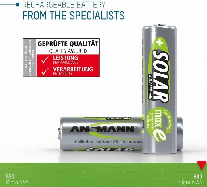 Produktbild Ansmann Solar (1 Stk., AA, 800 mAh)