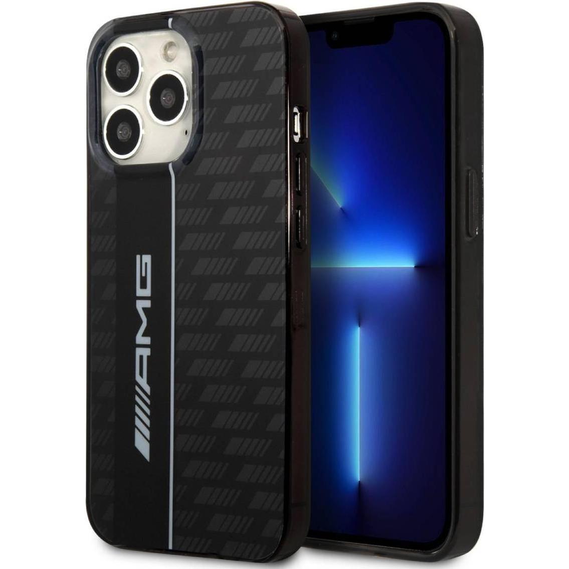 Mercedes-Benz AMG Carbon Pattern Case for iPhone 13 Pro Max Black (Apple iPhone 13 Pro Max), Smartphone Hülle, Schwarz