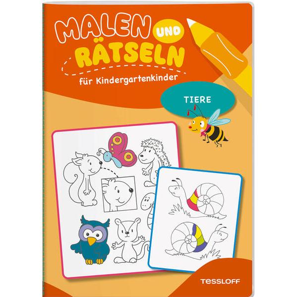 Tessloff Malen und Rätseln für Kindergartenkinder. Tiere