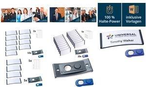 Actual product image Badgepoint POL30MA02-20DR Name badges, 65 x 30 mm, dark grey