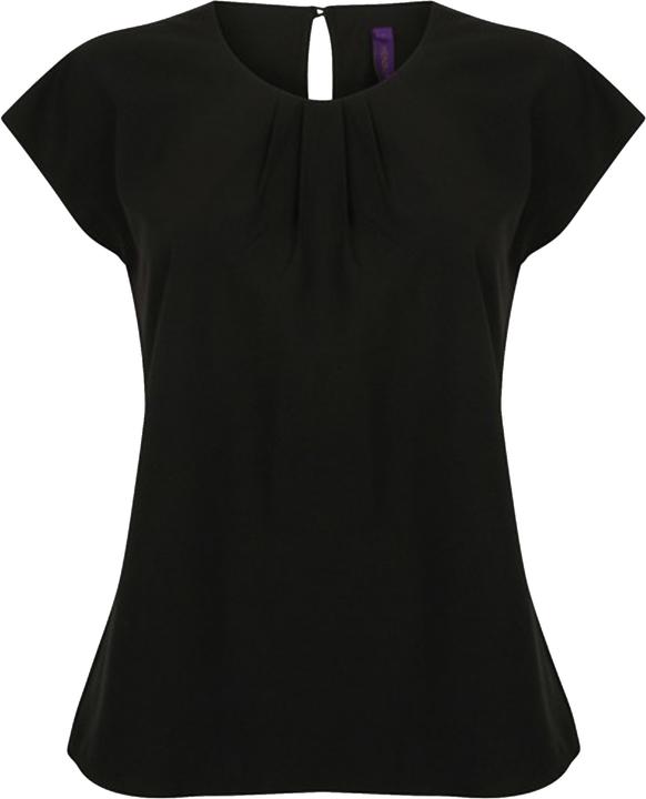 Actual product image Henbury Top With Pleated Design Front Short Sleeve (XXL)