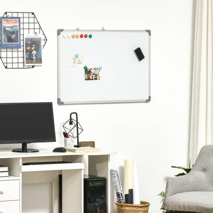 Produktbild Homcom Whiteboard mit Trockenwischer, Magneten und Stiften (90 x 60 cm)