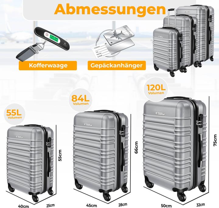 Immagine prodotto Kesser 3tlg. Hartschalenkofferset Hartschalenkoffer Reisekoffer Set (45 l)